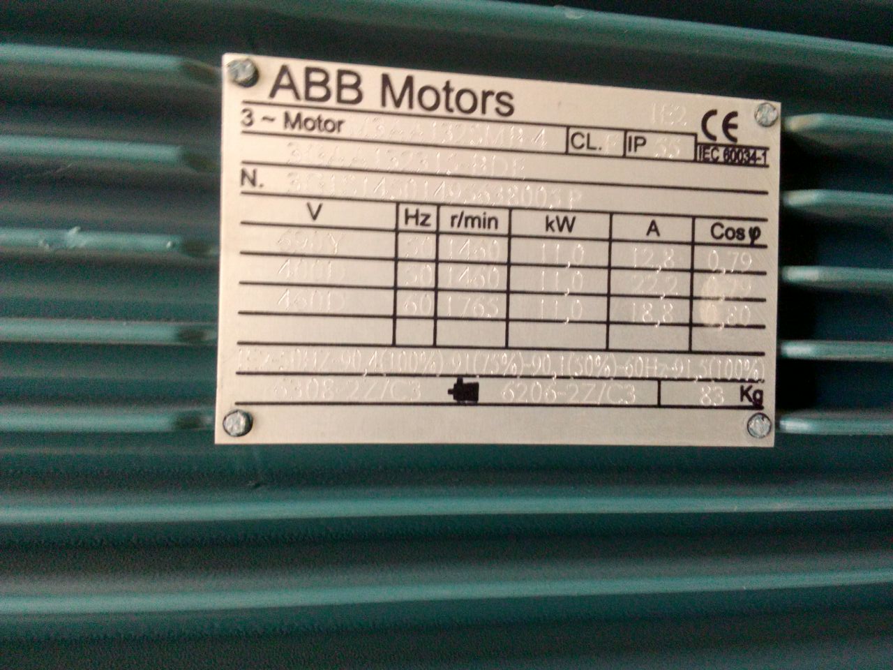 如何识别abb电机的铭牌数据