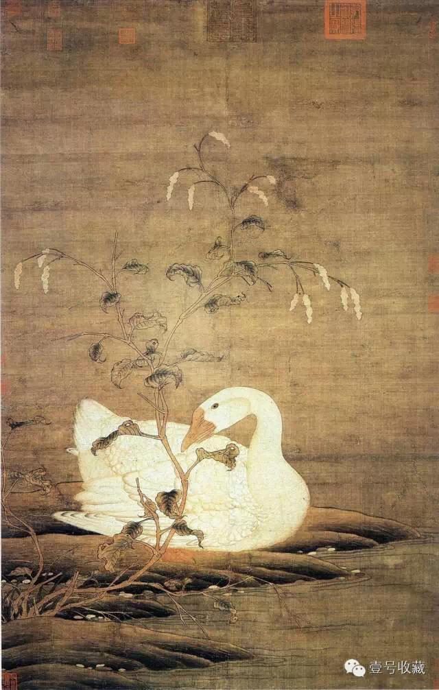 赵佶 梅竹聚禽图 台北故宫博物院 以下是宋徽宗赵佶的花鸟传世作品