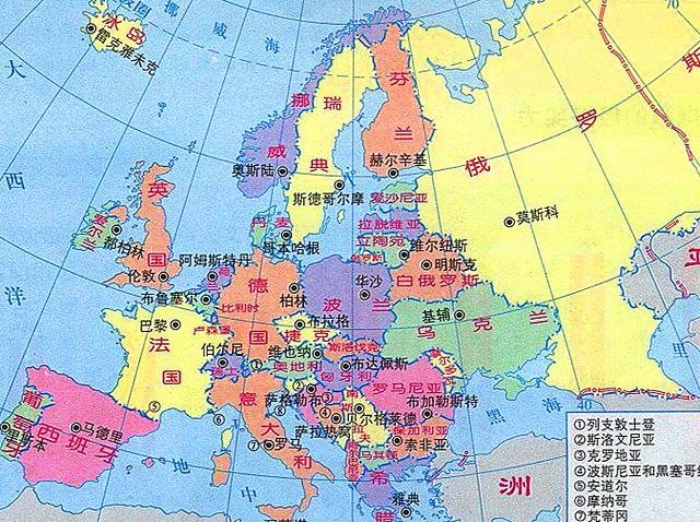 一般情况下,我们在地理课本上或者各类书刊杂志上看到的欧洲地图是
