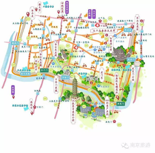 2016南京手绘骑行徒步地图出炉,快跟着脚步晒风景美图吧!