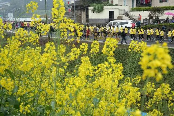 南川大观花海田园跑02选手比速度逗逼晒异服