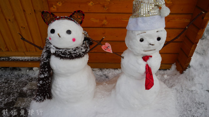 发现了一个超级无敌大的龙猫雪人,其手艺之高超堪比札幌冰雪祭的雪雕