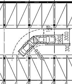 对车辆的转弯半径有一定影响,大柱网的停车舒适性最好,小柱网的停车