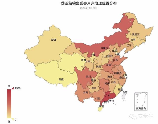 进行地理位置统计,排名前五位的省份分别是:广东,内蒙古,浙江,江苏