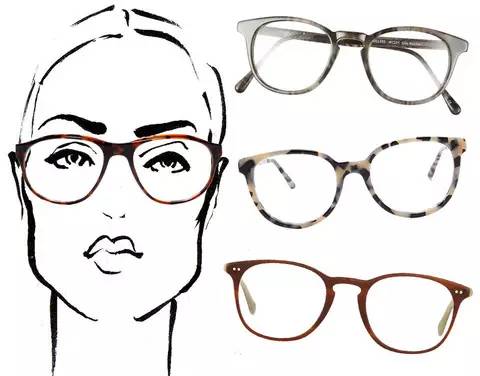 因此在选择眼镜时,要避免方形的框架,选择圆形款式眼镜来柔和脸部线条