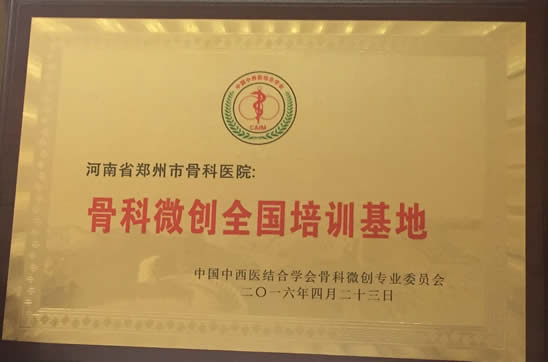 郑州市骨科医院被授予全国微创培训基地