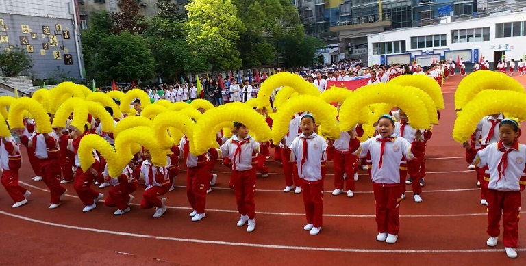 遵义市育新小学校运会开幕式神采飞扬