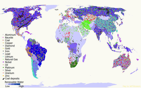 黄色为美国   除了新概念的提出,这本"连接力地图"(connectography)最