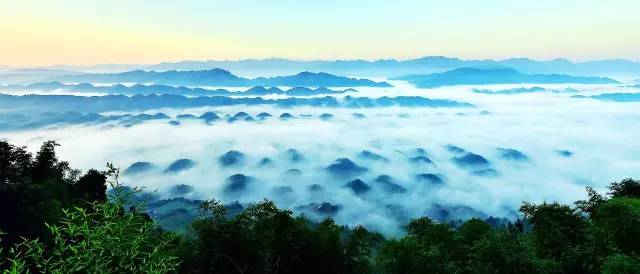 (竹海云图 张芮 摄 百龟拜寿景点 龙 吟 寺 一览竹海全貌