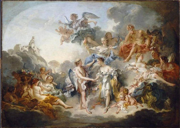 《丘比特与普赛克的婚姻》,作者布歇(francois boucher(1703-1770).