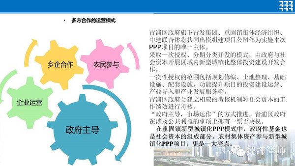 【建纬观点】上海重固镇新型城镇化PPP项目