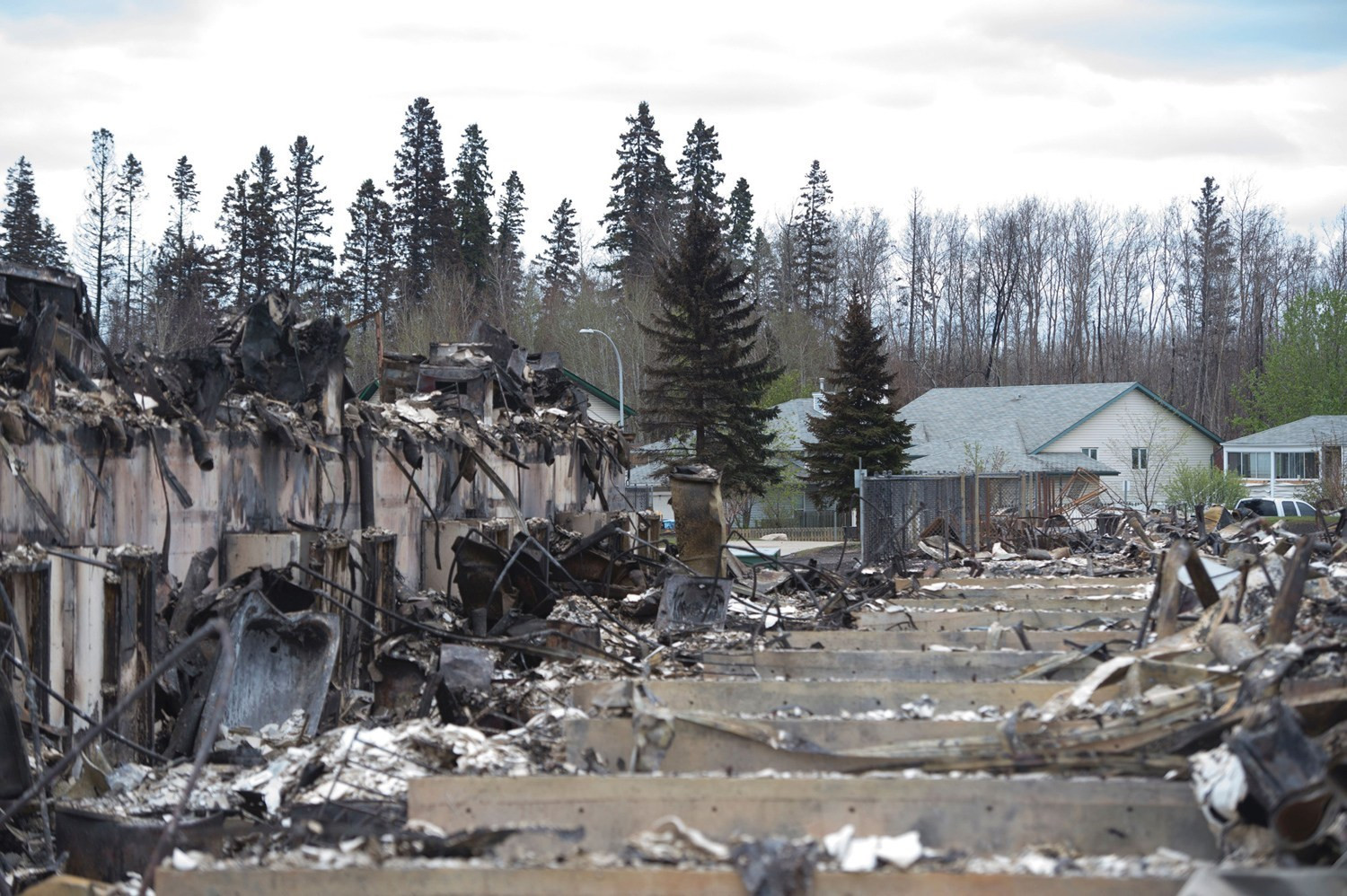 加拿大森林大火后的废墟 令人触目惊心