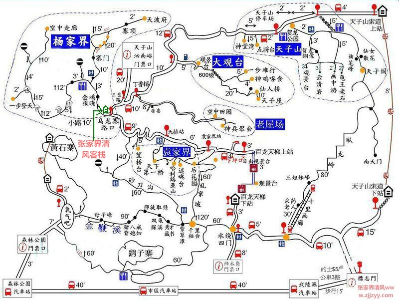 张家界请导游推荐 张家界景区内住宿及旅游路线