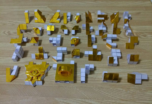 日本网友:纯手工剪纸制作《游戏王》中的千年积木