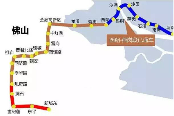 佛肇城际 未来线路规划 1号线三期 :小布站～乐从站,是广佛地铁往南