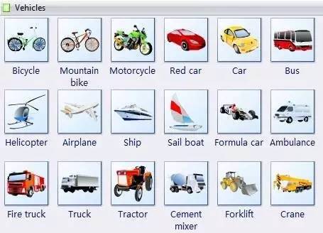 7. vehicles 交通工具