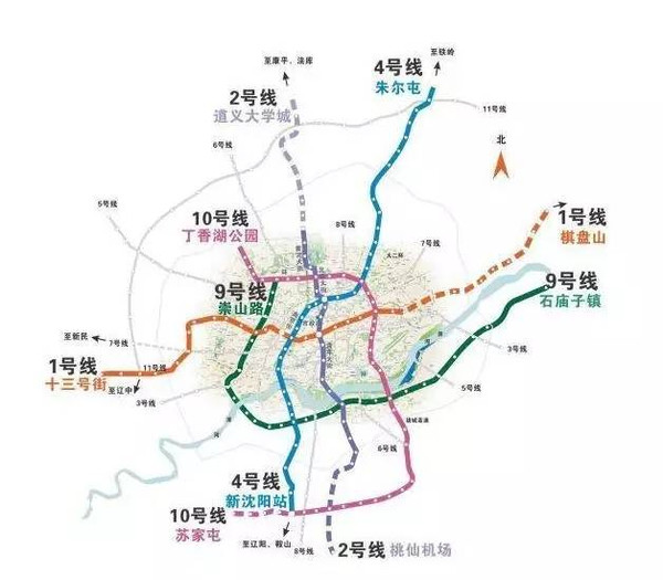 其它 正文 5年后,沈阳将有10条线路通车运营,1,2号线路都有了延长