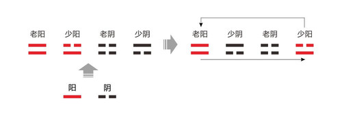 老阳-少阴-老阴-少阳,四者循环一体.