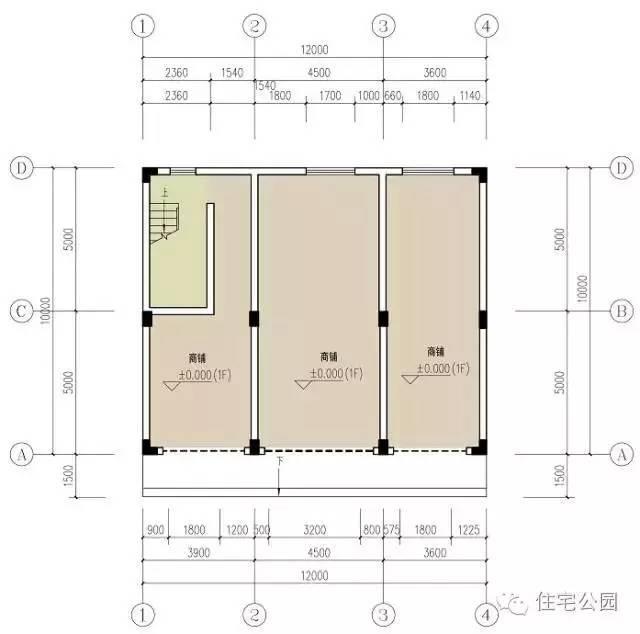 沿街宅地自建商住两用房,占地14x9米内含两套方案