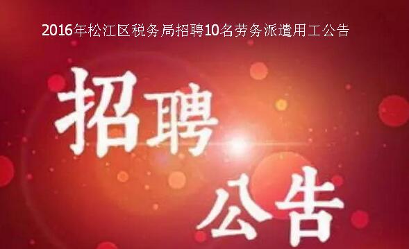 16年上海松江区税务局招聘劳务派遣用工公告
