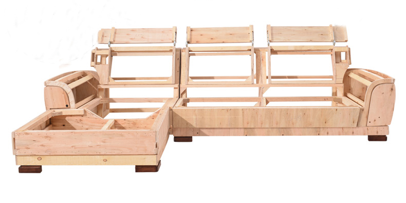 沙发框架:作为整个沙发的支撑架,需要足够的支撑力,采用东北落叶松