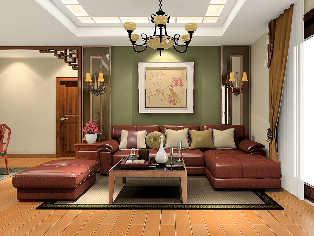 浪漫古典_欧式客厅沙发背景墙装修效果图 – 设计本装修效果图