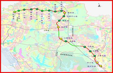 市轨道交通6号线贯穿龙华,光明和宝安三三区,线路全长约为37.654km.