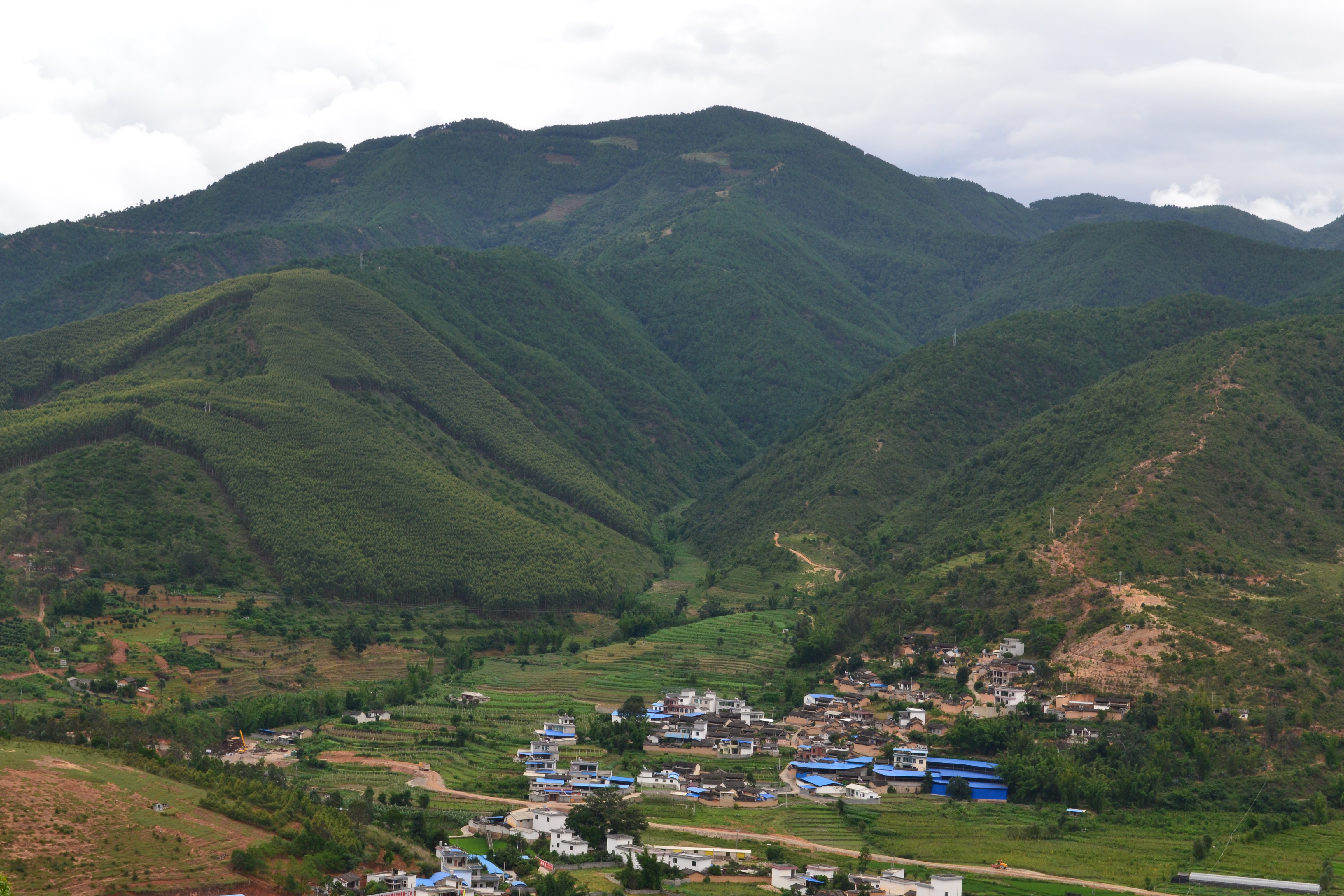 宜居小县城临沧市云县 山顶俯视实拍风景