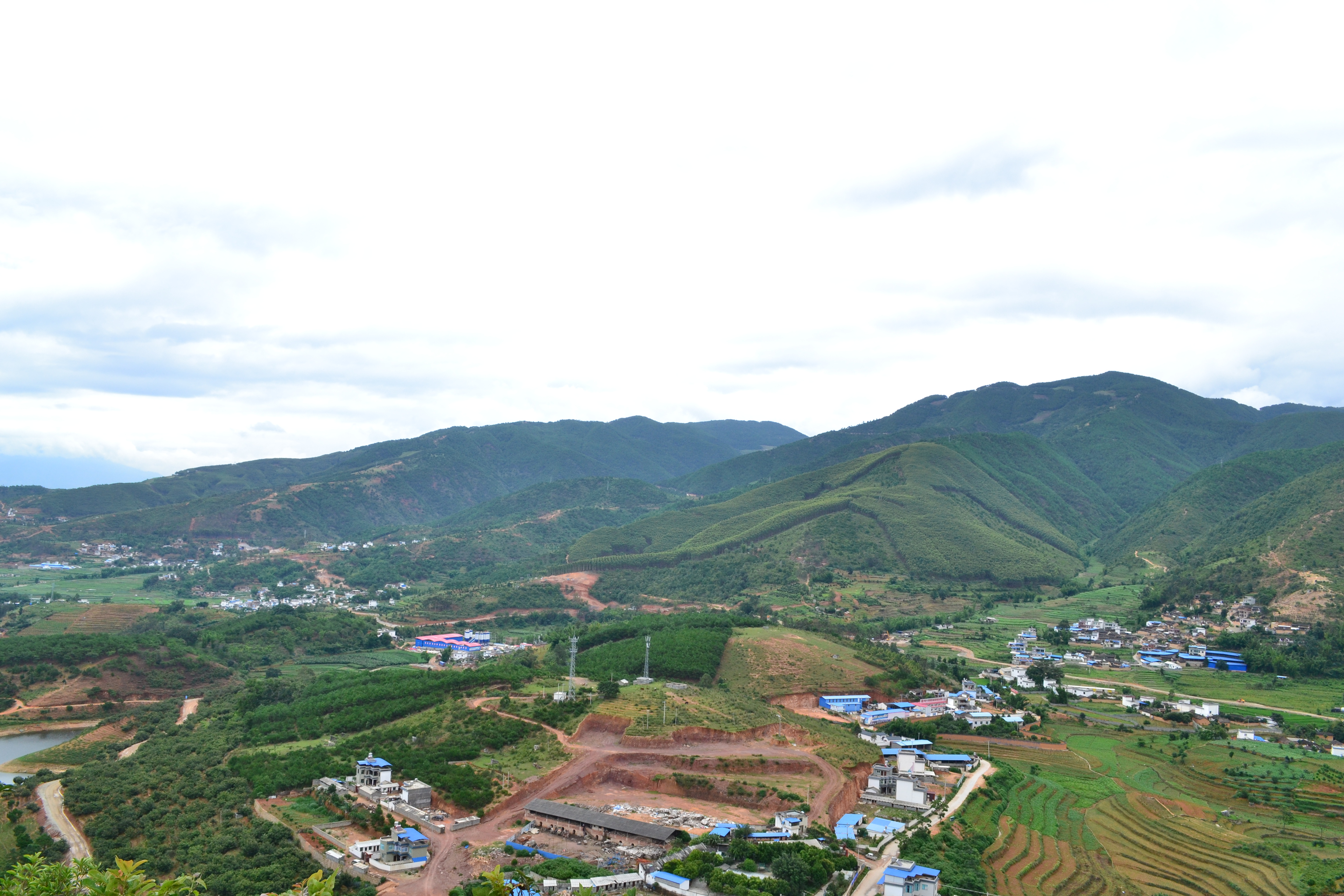 宜居小县城临沧市云县 山顶俯视实拍风景