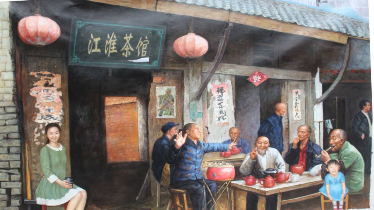 安徽淮北胡松临涣茶馆系列油画艺术作品欣赏