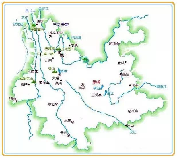 它们集水面积遍于全省,分别属于六大水系:伊洛瓦底江水系,怒江水系