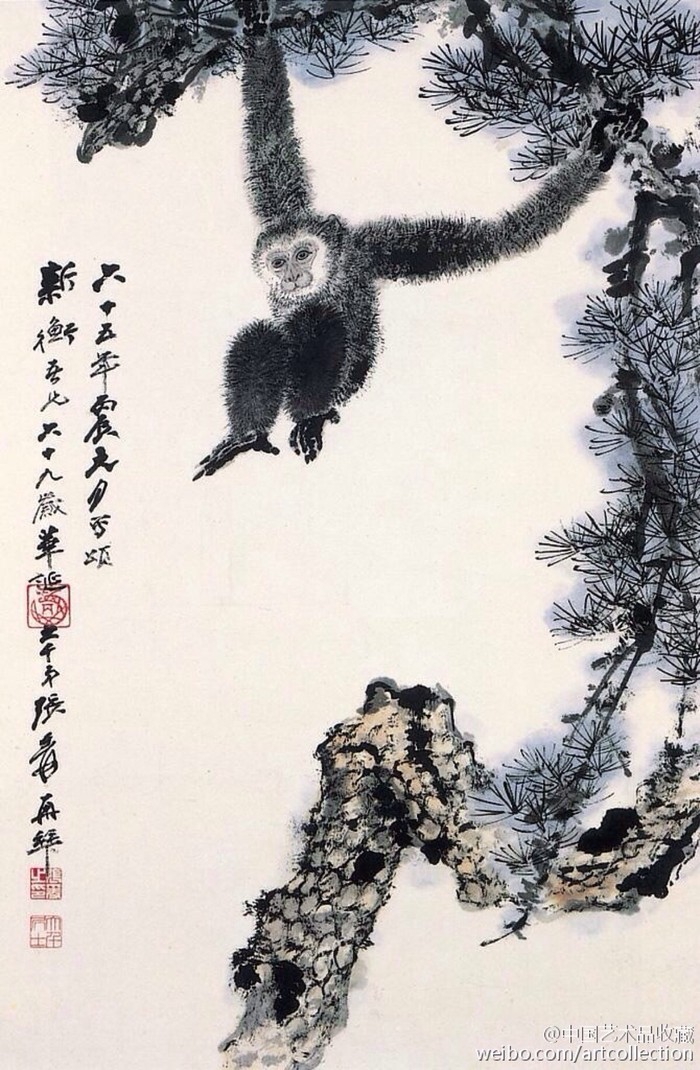 "黑猿转世"张大千画笔下灵动的黑猿
