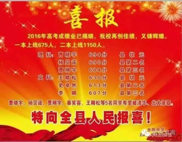 2016 渭南各县市中学喜报连连!