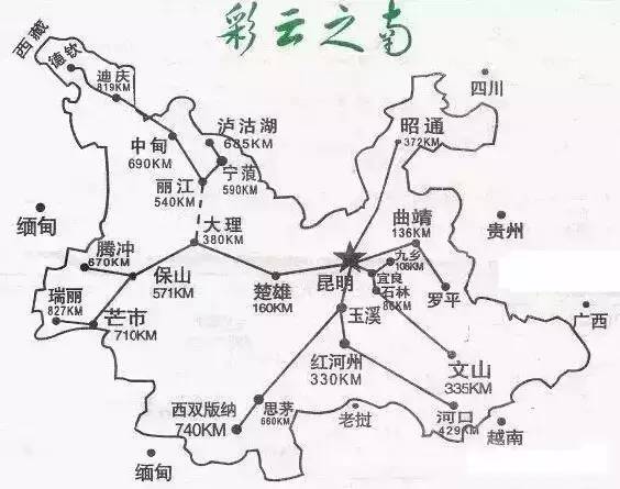 云南旅游地图|云南旅游景点地图|云南旅游线路地图