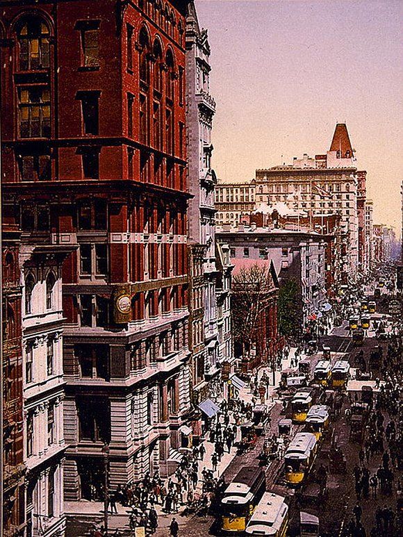 彩色明信片中1900年的纽约