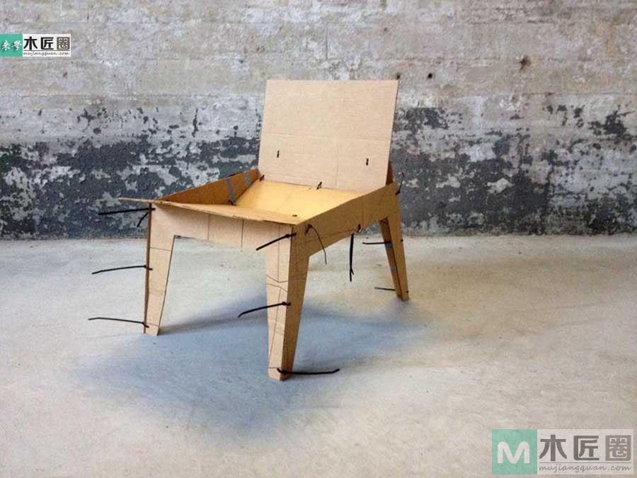 木工diy教学,用塑料扎带制作椅子