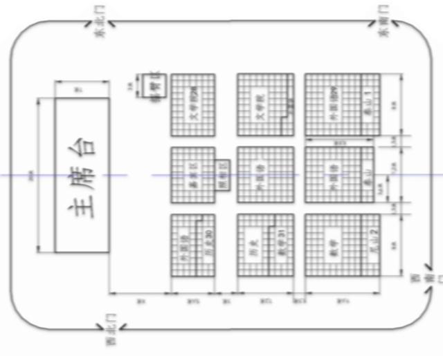 只需要实现以下功能:内部细线方格,区域分割粗线,标注间隔距离,标注