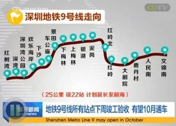 深圳地铁7,9号线将提前至10月开通