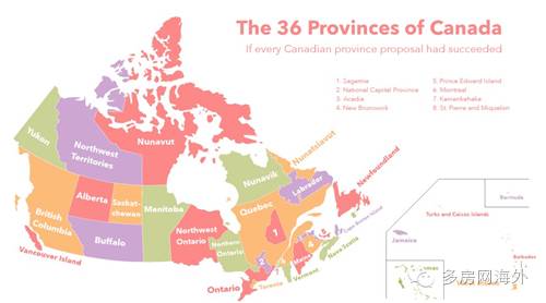 通过这张地图可以看到,加拿大在19世纪末的省份比现在要多,划分也要