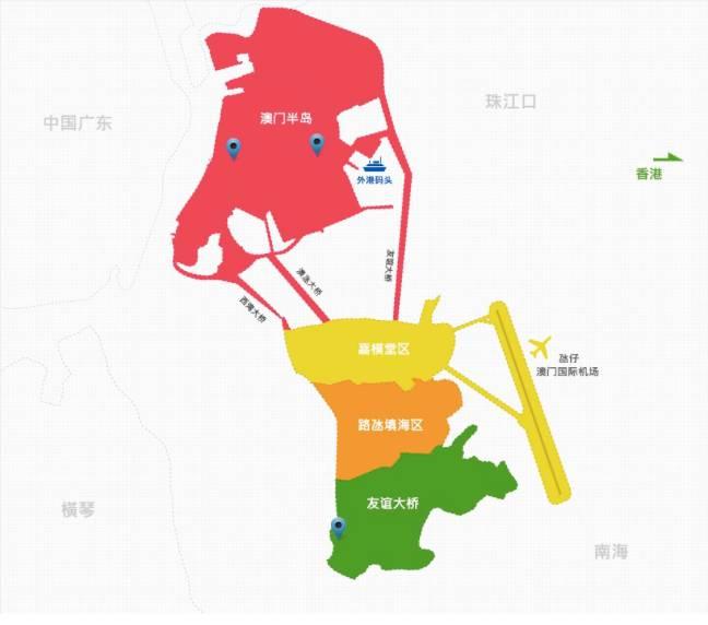 澳门,北邻广东省珠海市,西与珠海市的湾仔和横琴对望,东与香港隔