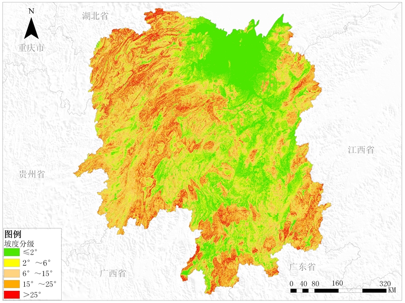 湖南省坡度分级数据 数据格式:grid,tiff图片