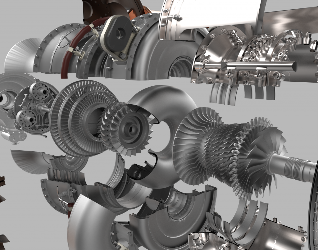 GE带3D打印零件的发动机引擎