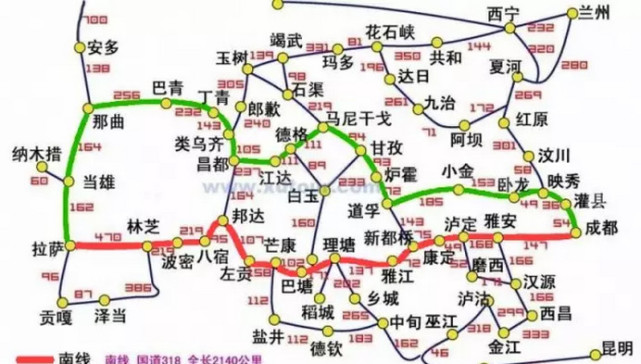 1,川藏线可以细分为川藏北线(g317)和川藏南线(g318:进藏路线
