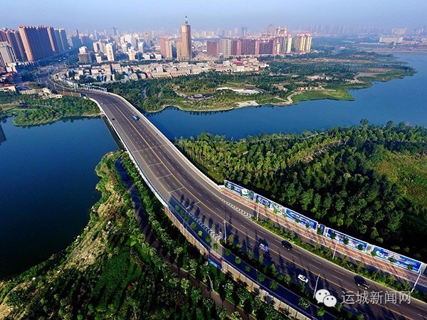 航拍品味城市建设唯美画风运城因道路更迷人