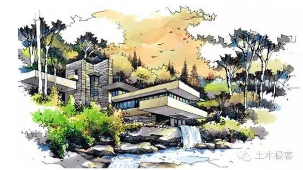 2,与自然契合赖特给这所住宅取"流水别墅"这一名字是要描述建筑与