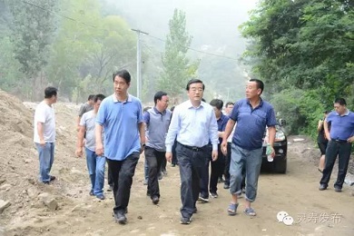 乡镇调研灾后恢复重建工作,市长邢国辉,副市长张业,县委书记宋存汉