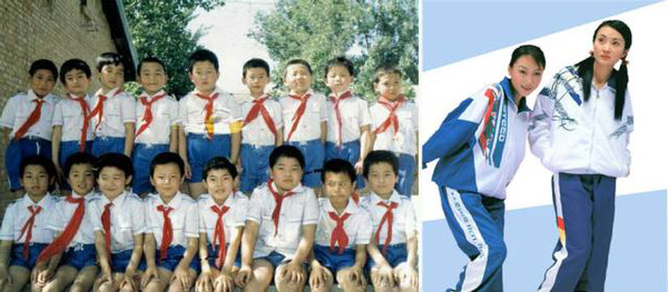 ▍流行于80,90年代的中国校服样式