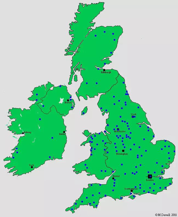 这在英国这块不大的土地上也是九牛一毛,来看看英国的蒸汽火车地图