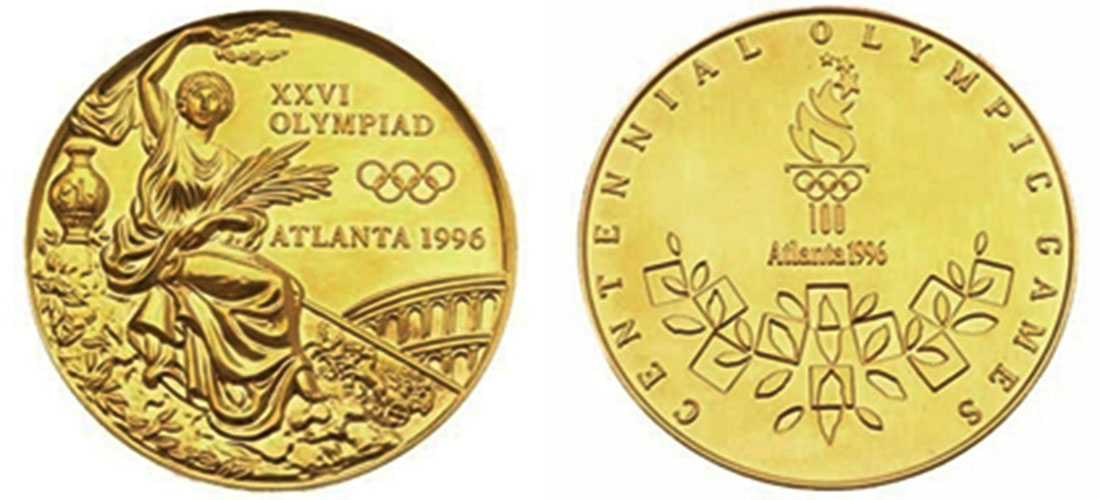 奖牌背面是巴塞罗那奥运会会徽.