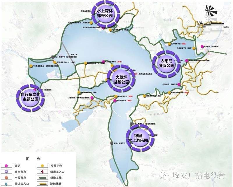 计划于2018年实施完成穿林亲水,临湖率达80%以上的青山湖环湖绿道